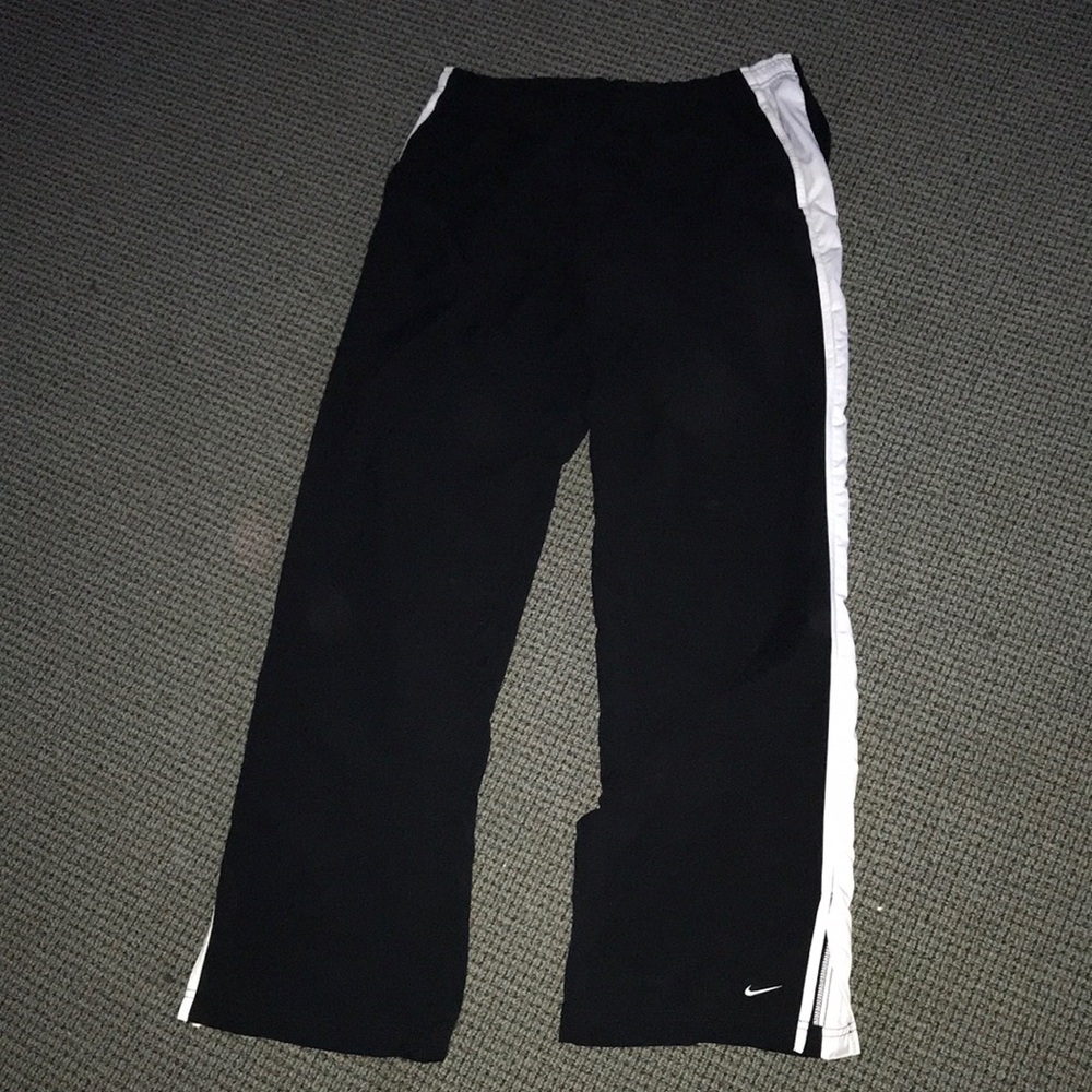 Nike Black Pants with White Side Panel and Swoosh
